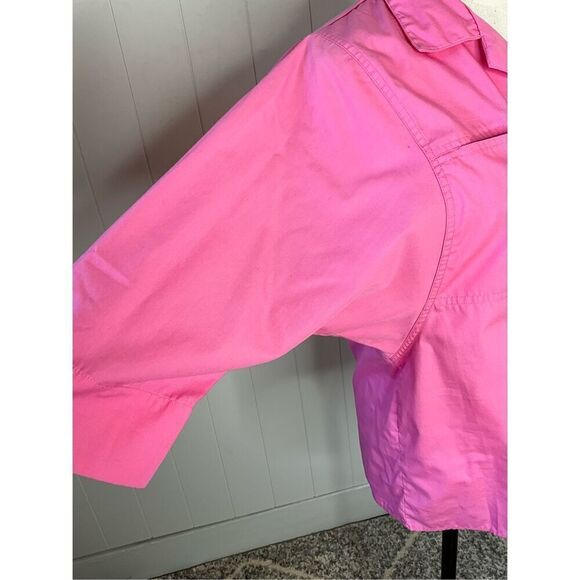 Hunters Glen Womens Large Button Front Shirt Pink Chest Pockets 3/4 Sleeves - Picture 7 of 15